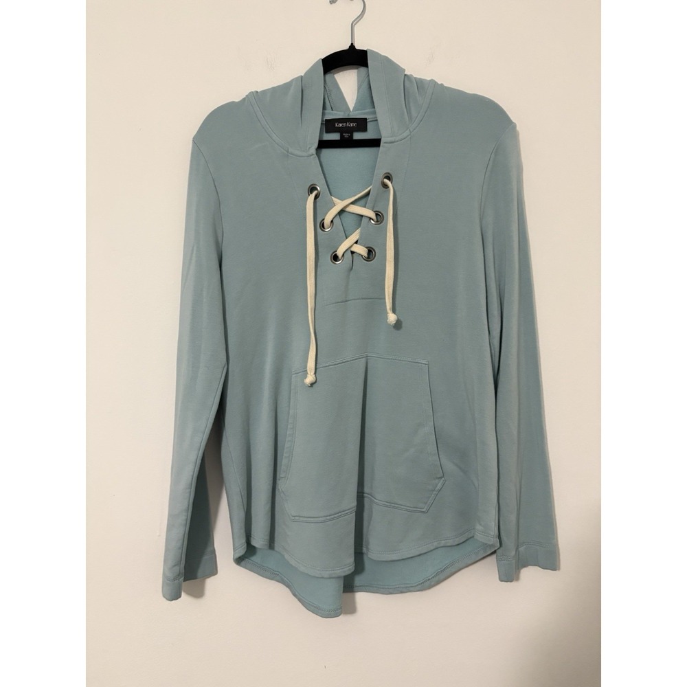 Tunic Karen Kane Light Blue Tie Up Size Large Womens